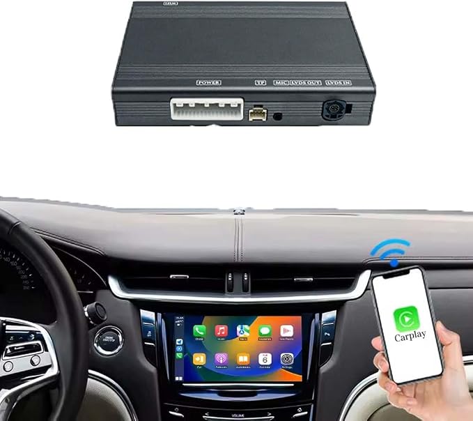 Wireless CarPlay & Android Auto Adapter for Cadillac, Buick, Chevrolet and GMC HMI 2.0 System Carplay Receiver Retrofit Kit Decoder Mirror Link, Reverse Camera, GPS Navigation BT