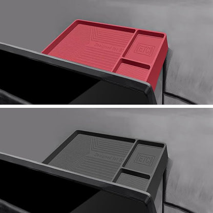 Temmis Dashboard Organizer for Honda CRV 2023-2026 (Gasoline & Hybrid), Silicone Dash Board Tissue Holder Dash Storage Tray Container Box Behind Screen-Black
