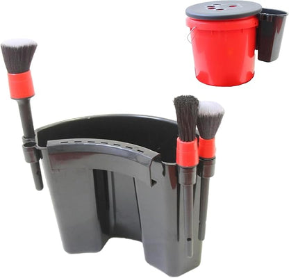 Car Detailing Bucket Organizer - Portable Auto Wash Tool Hanger, Black