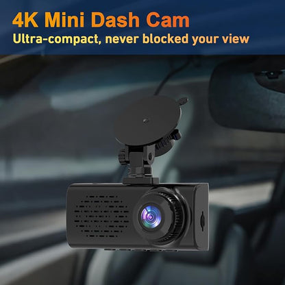 Dash Cam for Cars, 4K 2160P Front Car Camera | Built-in G-Sensor, 5GHz WiFi, iOS/Android Mobile App, 24H Parking Mode, Loop Recording, WDR, Night Vision