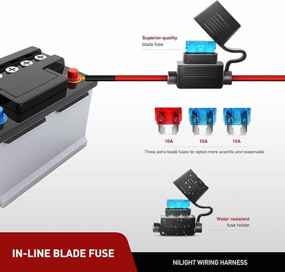 Nilight 20 Inch126W Led Light Bar Spot Flood Combo 2PCS 4 Inch 18W Led Pods Flood Boat Lights Driving Fog Lights Work Light for Trucks With 16AWG Off Road Wiring Harness- 3 Leads, 2 Years Warranty