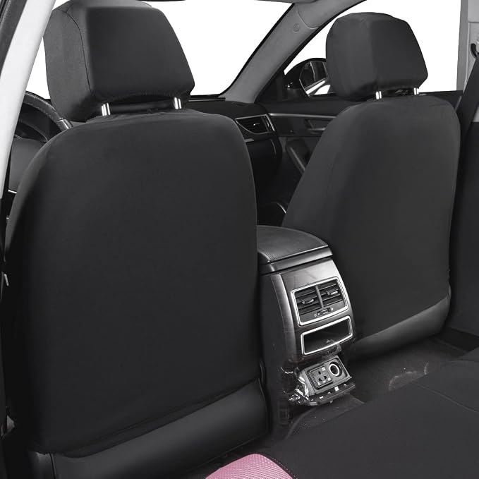 Flying Banner Butterfly car seat Covers ful Set Fashion Universal Lady Woman Female Rear Bench Split Colorized (Pink Black, Full Set)