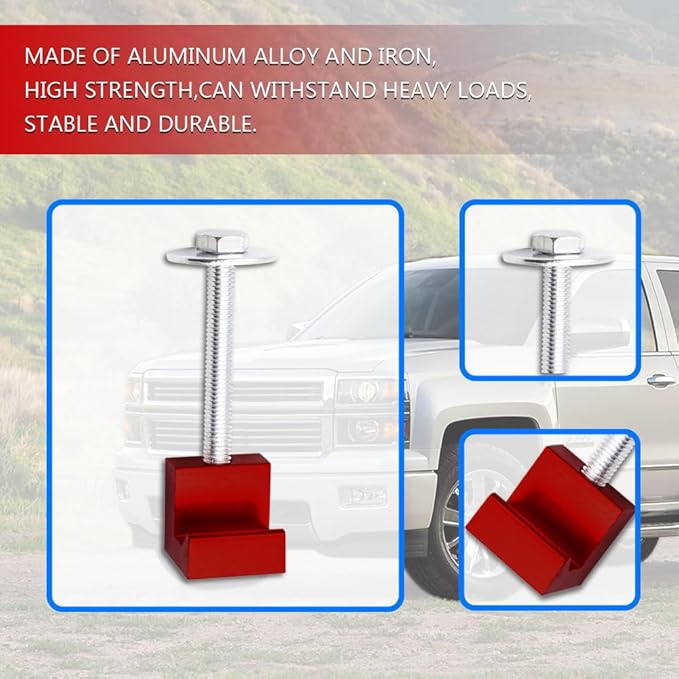 4PCS Truck Tool Box Mounting Kit, Truck Box Hooks, J Hook Truck Crossover Tool Boxes for Bed of Truck Aluminum Pickup Toolbox Rail Mounting Kit for Fix Tool Boxes Tie Downs Comes With Fastening Nuts