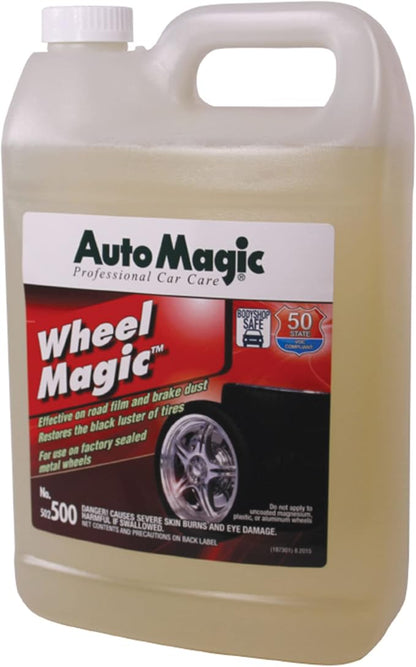 Auto Magic Wheel Magic Professional Rim Cleaner & Tire Cleaner – Heavy-Duty Acid-Free Spray, VOC Compliant, Body Shop Safe – Removes Brake Dust and Road Grime From OEM Wheels