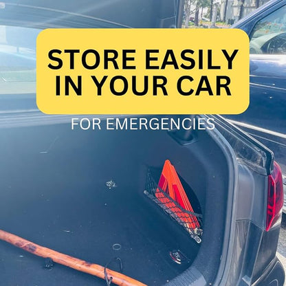 3 Piece 3D Plastic Warning Triangle for Road Safety and Emergency || High Visibility and Economical || Great for Laymen Use