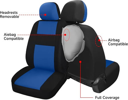VarCozy Seat Covers for Car Front Pair, Breathable Cloth Front Car Seat Covers, Universal Cloth Seat Covers for SUV Sedan Van, Automotive Interior Covers, Airbag Compatible