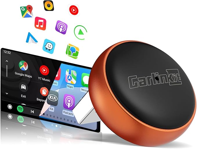 Carlinkit Mini Ultra 3 Wireless CarPlay Adapter, Wireless Android Auto Adapter, Convert OEM Wired to Wireless Dongle, USB-A/C Plug & Play, Auto-Connect, OTA Upgrade, Orange
