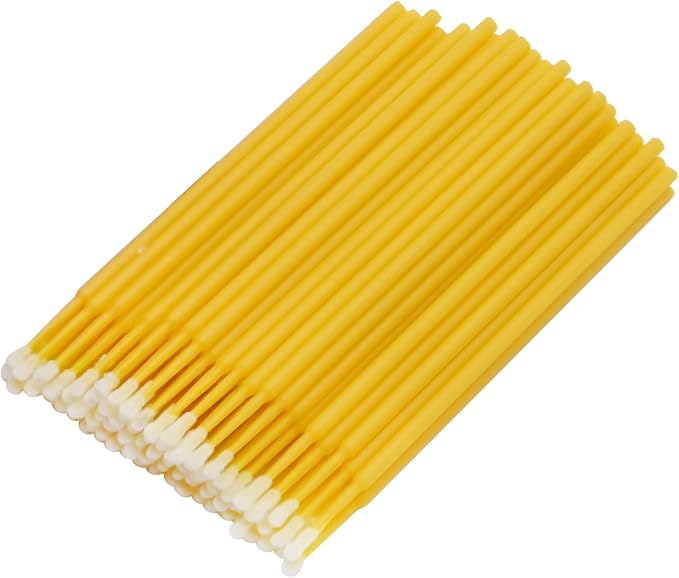 Saihisday Touch Up Paint Brushes for Automotive Paint Chip Repair Disposable Micro Applicators 2.5MM Yellow 100PCS