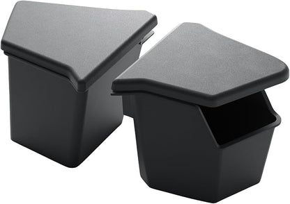 LUCKEASY Rear Trunk Storage Bins Fit for Tesla Model Y Juniper 2025 2026 Standard & Premium & Performance Trunk Side Storage Box with Lids Rear Cargo Garbage Bins Juniper 2026 Accessories Black TPE