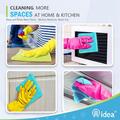 AIDEA Microfiber Cleaning Cloth-8PK, Soft Microfiber Towels for Cars, Absorbent Cleaning Rags, Lint-Free Streak-Free Wash Cloths for House, Kitchen, Window(12in.x16in.)