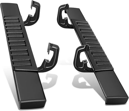DNA Motoring 6 Inches Running Boards Compatible with 07-18 Silverado 1500, 07-19 Silverado/Sierra 2500-3500HD Standard Cab, Powder Coated Side Step Nerf Bars, STEPB-ZTL-8019-ALBK