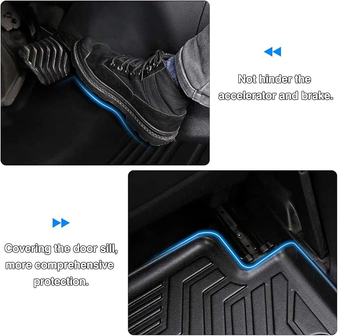 KUST Floor Mats for 2020-2025 2026 Toyota Corolla (Not for Corolla Cross) All Weather TPE Rubber Liner Custom Fit 2 Row Seat Carpet 3D Front Rear Black 3PCS