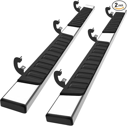 COMNOVA 6 Inches Double Cab Running Boards for 2019-2026 Chevy Silverado/GMC Sierra 1500 Double Cab, 2020-2026 Silverado/Sierra 2500HD 3500HD, Stainless Steel Silverado Running Boards.