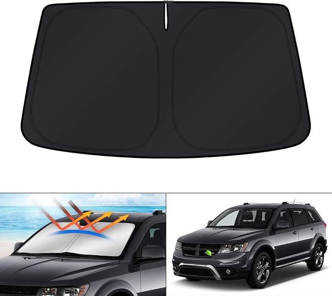 KUST Windshield Sun Shade for Dodge Journey 2009-2020 Accessories Sunshade Window Sun Protector Foldable Block UV Rays Keep Car Cooler