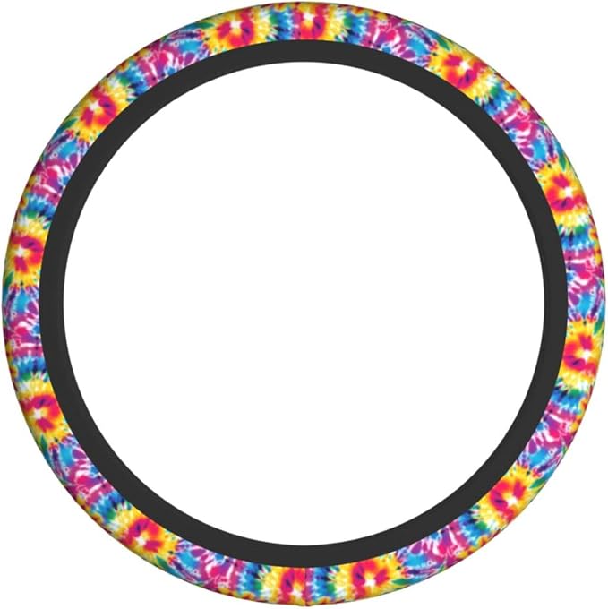 Tie Dye Steering Wheel Covers Non Slip Neoprene Universal 15 Inch Steering Wheel Protector Car Cover for Men Women