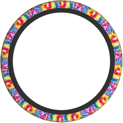 Tie Dye Steering Wheel Covers Non Slip Neoprene Universal 15 Inch Steering Wheel Protector Car Cover for Men Women