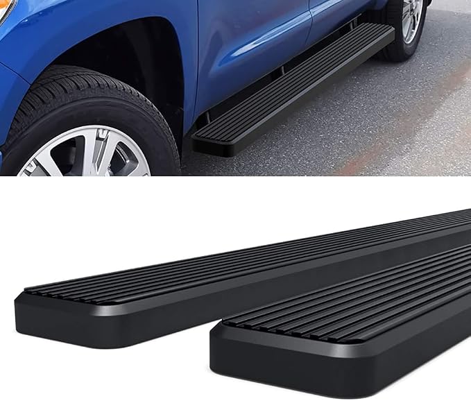 APS Running Boards 6 inches Matte Black Compatible with Toyota Tundra 2007-2021 CrewMax Stainless Steel (Nerf Bars Side Steps Side Bars)