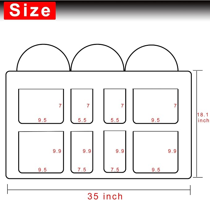 Car Back Seat Trunk Organizer Hanging Bag, Car Interior Organizer Accessories with 4 Pockets and 4 Mesh Pouches,Save More Storage Trunk Space for SUV,Jeep,MPV