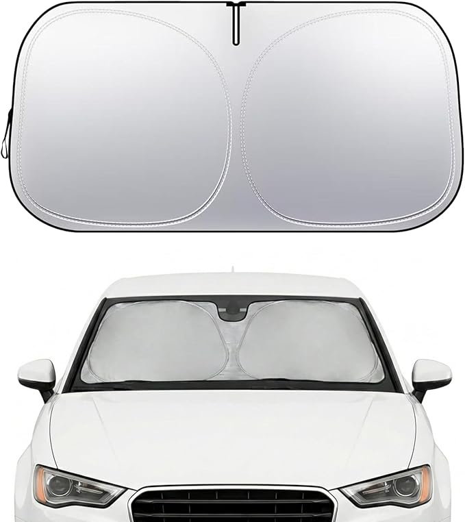 Audi A3 A4 A5 Windshield Sun Shade, Custom Fit Foldable Front Window Sunshade Visor, UV and Heat Protection Interior Cover, Fits 1995–2024 Models