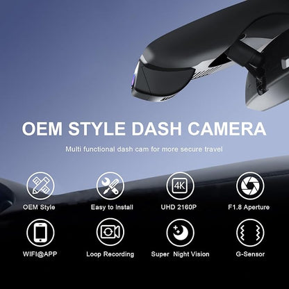 Mangoal 4K Dash Cam Custom fit for Mazda CX-50 2023 2024(Model A), UHD 2160P Video, Free App & WiFi, GPS, 64GB Card