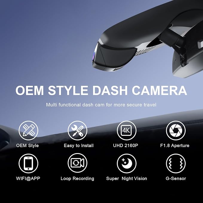 Mangoal 4K Dash Cam Custom fit for Mazda 3 2019 2020 2021 2022 2023(Model A), UHD 2160P Video, Free App & WiFi, GPS, 64GB Card