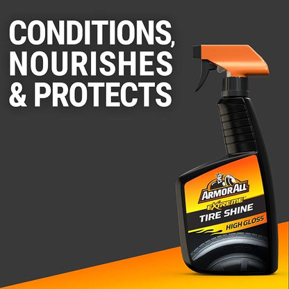 Armor All Car Tire Shine, One-Step Tire Shine Spray for Precise, Even Shine and Minimal Overspray, 2 Count