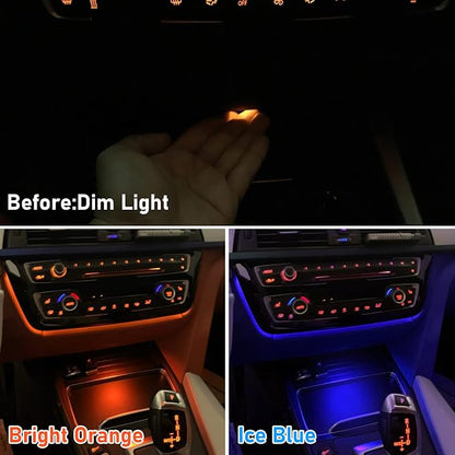 Jaronx Compatible with BMW LED Console Ambient Light for 1' F20 F21, 2' F22 F23, 3' F30 F31 F80, 4' F32 F33, Center Console Ambient Lights LED with Dual Color Lighting