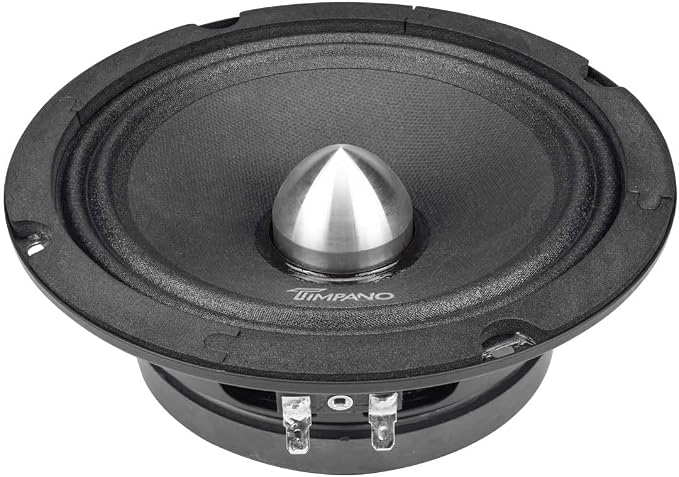 Timpano 1000 Watts Midrange Speakers for Car Audio Systems TPT-MR6-4 Bullet 4 Ohm Shallow PRO Audio Mid Range Loudspeaker (Bundle 2 Speakers)