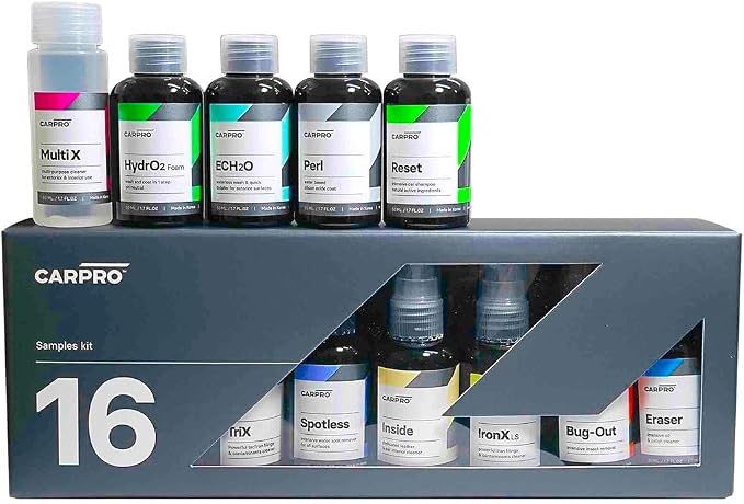 CARPRO Cube Box Sampler - Products in 50mL Sizes - Reload, IronX, Reset, Bug-Out, ECH2O, EliXir, Perl, Inside, Spotless, Multi X, FogFight, HydroO2