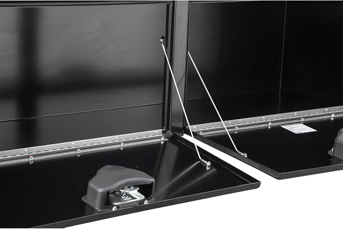 Buyers Products 1704320 Black Steel Underbody Truck Tool Box – 24 x 24 x 72 Inch - Truck Bed & Underbelly RV Storage Box, Locking T-Latch, Weather-Resistant, Heavy-Duty Flatbed Job Box, Made in USA