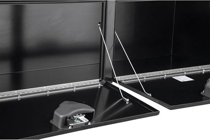 Buyers Products 1704320 Black Steel Underbody Truck Tool Box – 24 x 24 x 72 Inch - Truck Bed & Underbelly RV Storage Box, Locking T-Latch, Weather-Resistant, Heavy-Duty Flatbed Job Box, Made in USA