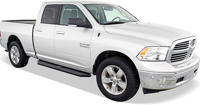 APS 6-inch (Black Stainless Steel Powder Coated Flat Style) Running Boards Side Bars Side Steps Compatible with Dodge Ram 1500 2009-2018 Quad Cab