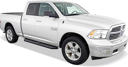 APS 6-inch (Black Stainless Steel Powder Coated Flat Style) Running Boards Side Bars Side Steps Compatible with Dodge Ram 1500 2009-2018 Quad Cab
