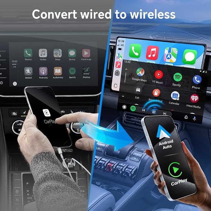 Carlinkit Wireless CarPlay Adapter 3-in-1︱Designed for TV Sticks︱for Wired CarPlay Cars︱Support converting Wired CarPlay to Wireless CarPlay & Android Auto︱Support HDMI Port Fir e TV Sticks inputting