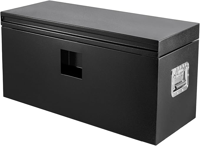 Underbody Truck Tool Box Steel Storage ToolBox, Tool Chest Organizer w/Lock and Keys For Pickup, Truck Bed, RV, Trailer, Heavy Duty Waterproof Black Box,30 x 15 x 15 Inch