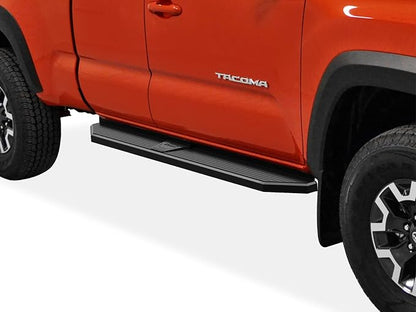 APS 6-inch (Black Stainless Steel Powder Coated Flat Style) Running Boards Nerf Bars Side Steps Compatible with Toyota Tacoma 2005-2023 Extended Access Cab