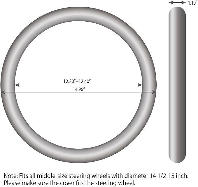 Elantrip Sport Leather Steering Wheel Cover 14 1/2 inch to 15 inch Universal, Padded Soft Grip Breathable for Car Truck SUV Jeep, Anti Slip Odorless Black and Beige
