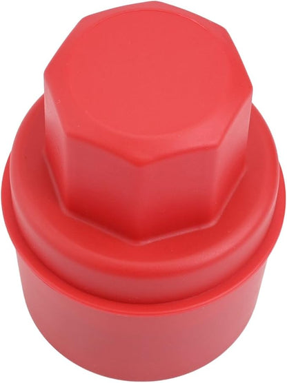 Wheel Tire Sponge Brush for Car Polishing and Waxing with Protective Lid, Featuring Curved and Flat Shape Applicators (Red radians hard)