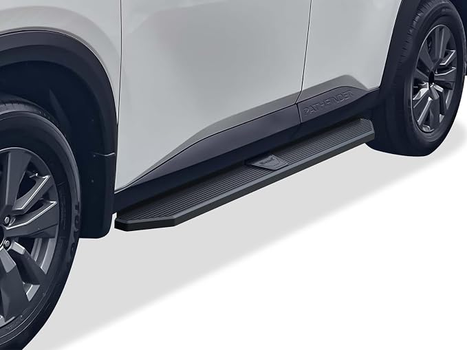APS Black Stainless Steel Running Boards Style Compatible with Nissan Pathfinder 2022-2026 (Side Steps Side Bars) 6in Wide