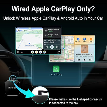 CarPlay AI Box 2025 Upgrade – Magic Box 3.0 with Wireless CarPlay & Android Auto, Bult-in Netflix, YouTube, Disney+, Prime Video | 5.8GHz WiFi, Auto Connect | for OEM Wired CarPlay Cars & Motorcycles