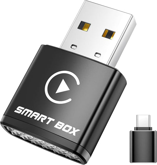 Ultra-Compact Wireless CarPlay Adapter – 65% Smaller Metal Housing, 2-in-1 for iPhone & Android, WiFi 6 & BT 5.4, Zero Latency, Plug & Play, Fits 800+ Cars (2015+) (Black)