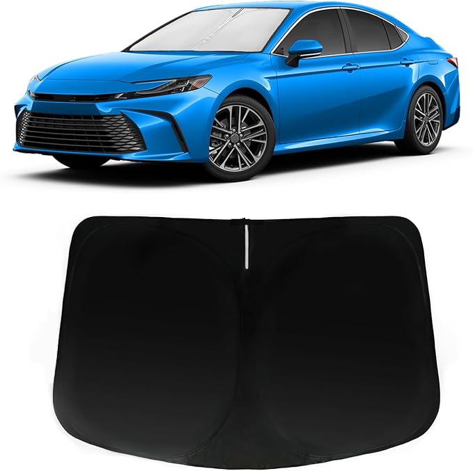 Windshield Sun Shade for 2025 2026 Toyota Camry (LE/SE/XLE/XSE), Car Front Window Sunshade with 240T Sun Visor Protector Blocks UV Rays Heat Sun Shield Accessories