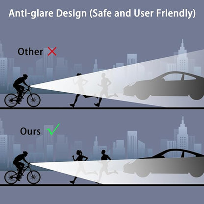 Suruid Super Bright LED Bike Light, USB Rechargeable Bicycle Headlight, Waterproof Bike Headlight, Waterproof Bike Headlight,Daytime Running Light,MTB Off-Road Cycling Commuting