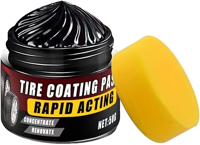 Tire Shine,50g Coating Quick Wax Paste with Sponge,Car Polishing Wax | for Indoor Outdoor Garage Cars Wheel Automotive Polishing Women Men