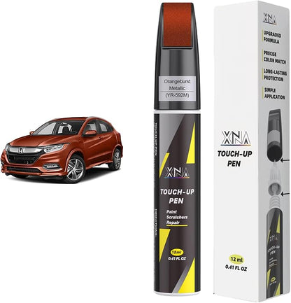 XNA Orangeburst Metallic(YR-592M) for Honda Touch Up Paint, Car Scratch Remover for Nicks and Chips Repair, 2-In-1 Quick & Easy Fix Car Scratch Repair Kit with Exact Color-Matched