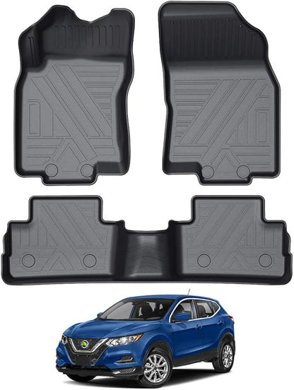 KUST Floor Mats for 2017-2022 Nissan Rogue Sport, All Weather Front Rear Floor Liners Rogue Sport Accessories TPE Rubber Raised Edge (Sport Only)