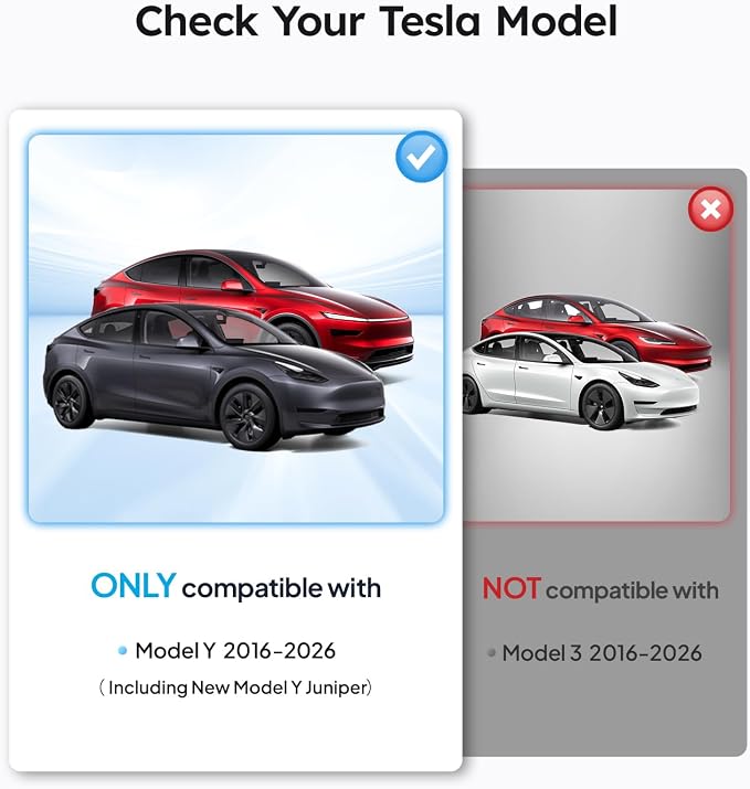 Wigoo Tesla New Model Y Accessories Windshield Sunshade [OEM Design, 100% Sun Blockage] Foldable Heat Insulation Sunshade with Storage Bag, for Model Y 2020~2026 (Juniper), Silver Coating
