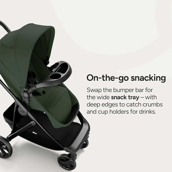 Mompush Wiz Pro 2-in-1 Baby Stroller, Full-Size All-Terrain Premium Stroller with Newborn Mode and Reversible Seat, Snack Tray Included, Large UPF 50+ Canopy & Storage Basket