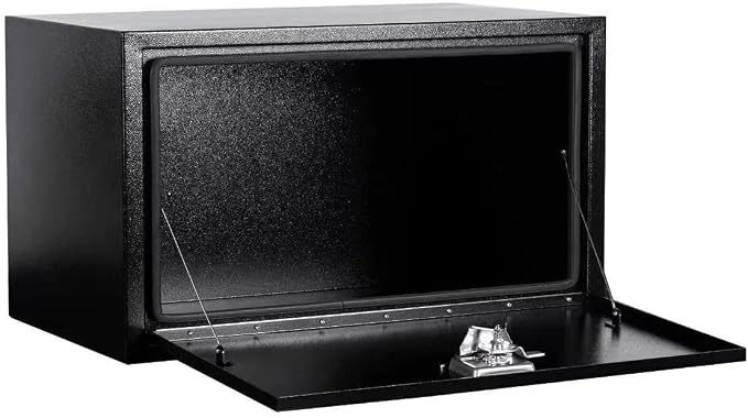 24" Underbody Truck Tool Box, Heavy Duty Steel Underbody Toolbox with T-Handle Lock & Weatherproof Seal, Lockable Truck Trailer Tool Box for Pickup, Flatbed, RV, Van, Utility Vehicles - 24 x 12 x 14