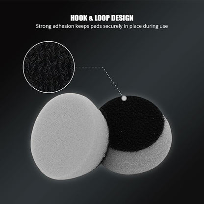 SPTA PRO Gray Mini Ultra-Fine Finishing Polishing Pads, 10Pcs 1.3inch/32mm Sponge Polishing Buffing Pads, Car Foam Detail Polishing Pad Kit for Car Detail Polishing, Small Area Polishing -FF103-10